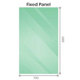 110x70cm Corner Frameless Shower Screen with Nickel U-Brackets and Brass Hinges, Round Knob Handle In Australia - Darrahopens