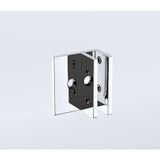 110x80cm Corner Frameless Shower Screen with Chrome F-Brackets and Brass Hinges, Round Knob Handle