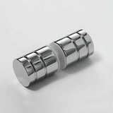 110x110cm Corner Frameless Shower Screen with Chrome F-Brackets and Brass Hinges, Round Knob Handle