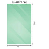 120x110cm Corner Frameless Shower Screen with Nickel U-Brackets and Floor U-Bracket and Brass Hinges, Round Knob Handle In Australia - Darrahopens