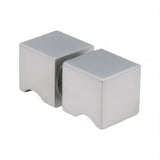 110x100cm Nickel Corner Frameless Shower Screen with Wall Channel Brackets, Stainless Steel Hinges & Square Knob Handle