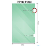 Double Door Corner Shower Screen with Black Brackets and Brass Hinges, Square do