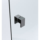 90cm Frameless Diamond Shower Screen with Black - U-Bracket x4