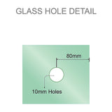 90cm Frameless Diamond Shower Screen with Channels and SS Hinges - Chrome