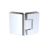 90cm Frameless Diamond Shower Screen – Chrome F-Brackets, Brass Hinges & Square Knob Handle