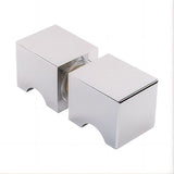 90cm Frameless Diamond Shower Screen – Chrome F-Brackets, Brass Hinges & Square Knob Handle