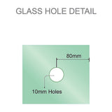90cm Frameless Diamond Shower Screen – Nickel F-Brackets, Brass Hinges & Round Knob Handle