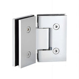 90cm Frameless Diamond Shower Screen – Chrome F-Brackets, Brass Hinges & Square Double Pull Handle