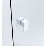 90cm Frameless Diamond Shower Screen – Chrome F-Brackets, Brass Hinges & Square Double Pull Handle