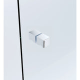 100cm Frameless Diamond Shower Screen – Chrome U-Brackets, Brass Hinges & Square Knob Handle