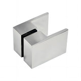 100cm Frameless Diamond Shower Screen – Chrome U-Brackets, Brass Hinges & Square Double Pull Handle