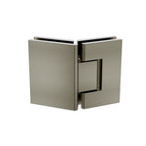 90cm Frameless Diamond Shower Screen with Channels and Brass Hinges - Gunmetal -