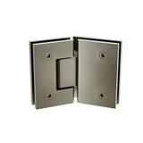 90cm Frameless Diamond Shower Screen with Channels and Brass Hinges - Gunmetal -