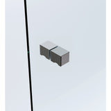 90cm Frameless Diamond Shower Screen with Channels and Brass Hinges - Gunmetal -