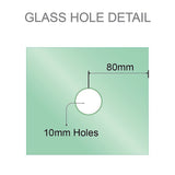 90cm Frameless Diamond Shower Screen with Channels and Brass Hinges - Gunmetal -