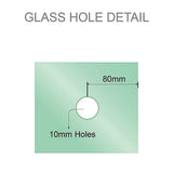 90cm Frameless Diamond Shower Screen – Channels with Brass Hinges in Chrome, Square Double Pull Handle