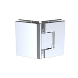 100cm Frameless Diamond Shower Screen – Channels with Brass Hinges in Chrome, Square Knob Handle