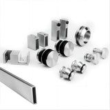 180x90cm Frameless Glass Sliding Corner Shower – With Nickel Rail and U-Brackets for Contemporary Bathrooms