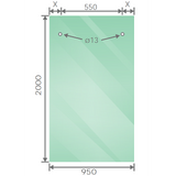 180x90cm Frameless Glass Sliding Corner Shower – With Nickel Rail and Wall Channel for Contemporary Bathrooms