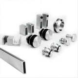 180x100cm Frameless Glass Sliding Corner Shower – With Nickel Rail and U-Brackets for Contemporary Bathrooms