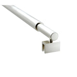 80cm Reeded Single Shower Glass Screen with Nickel U-brackets & Round Pole - Pre