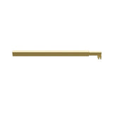 70cm Reeded Single Shower Glass Screen with Gold Wall Channel & Square Pole - Pr