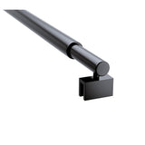 120cm Reeded Single Shower Glass Screen with Black Wall Channel & Round Pole - P