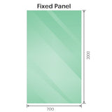 Single Shower Glass Screen with Nickel U-brackets & Round Pole - Premium AU Stoc