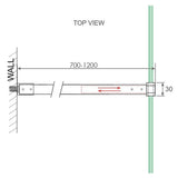 Single Shower Glass Screen with Nickel U-brackets & Round Pole - Premium AU Stoc