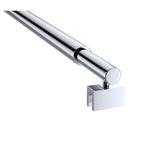 70x210cm Single Shower Glass Screen with Chrome F-brackets & Round Pole