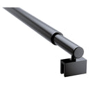 70x210cm Single Shower Glass Screen with Black F-brackets & Round Pole