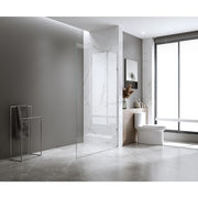 90x210cm Single Shower Glass Screen with White Wall U-Brackets | darrahopens.com.au Premium AU Stock