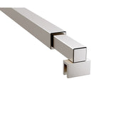 Single Shower Glass Screen with Nickel U-brackets & Square Pole - Premium AU Sto