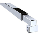 Single Shower Glass Screen with Chrome F-brackets & Square Pole - Premium AU Sto