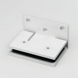 90° Brass Glass Shower Door L-Hinge in White