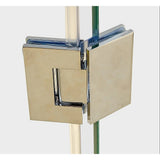 135 Degree Glass to Glass Brass Square Shower Hinge in Chrome
