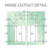 135 Degree Glass to Glass Brass Square Shower Hinge in Chrome