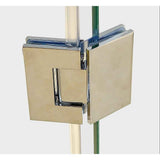 135 Degree Glass to Glass Brass Square Shower Hinge in Nickel In Australia - Darrahopens