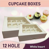 Cupcake Boxes 12-Hole Laminated Clear Window Face Boxes Favour