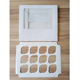 Cupcake Boxes 12-Hole Laminated Clear Window Face Boxes Favour
