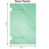 90cm Frameless Diamond Shower Screen with Black Channels and SS Hinges & Round Handle