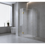 90cm Frameless Diamond Shower Screen with White Brackets and SS Hinges, Round Ha