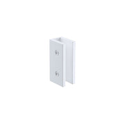 90cm Frameless Diamond Shower Screen with White Brackets and SS Hinges, Round Ha