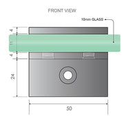90cm Frameless Diamond Shower Screen with White - F-Bracket x4