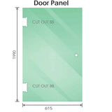 90cm Frameless Diamond Shower Screen with Nickel Channels and SS Hinges In Australia - Darrahopens