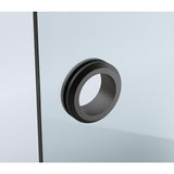 100cm Frameless Diamond Shower Screen with Black Brackets and SS Hinges, Round Handle