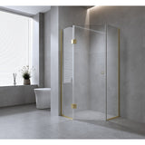 100cm Frameless Diamond Shower Screen with Black Channels and SS Hinges & Round Handle