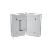 100cm Frameless Diamond Shower Screen with White Brackets and SS Hinges, Round H