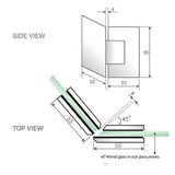 100cm Frameless Diamond Shower Screen with White Brackets and SS Hinges, Round H