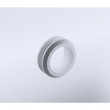 100cm Frameless Diamond Shower Screen with White Brackets and SS Hinges, Round H